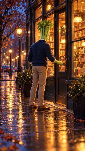 Middle: That night, he slips out alone.